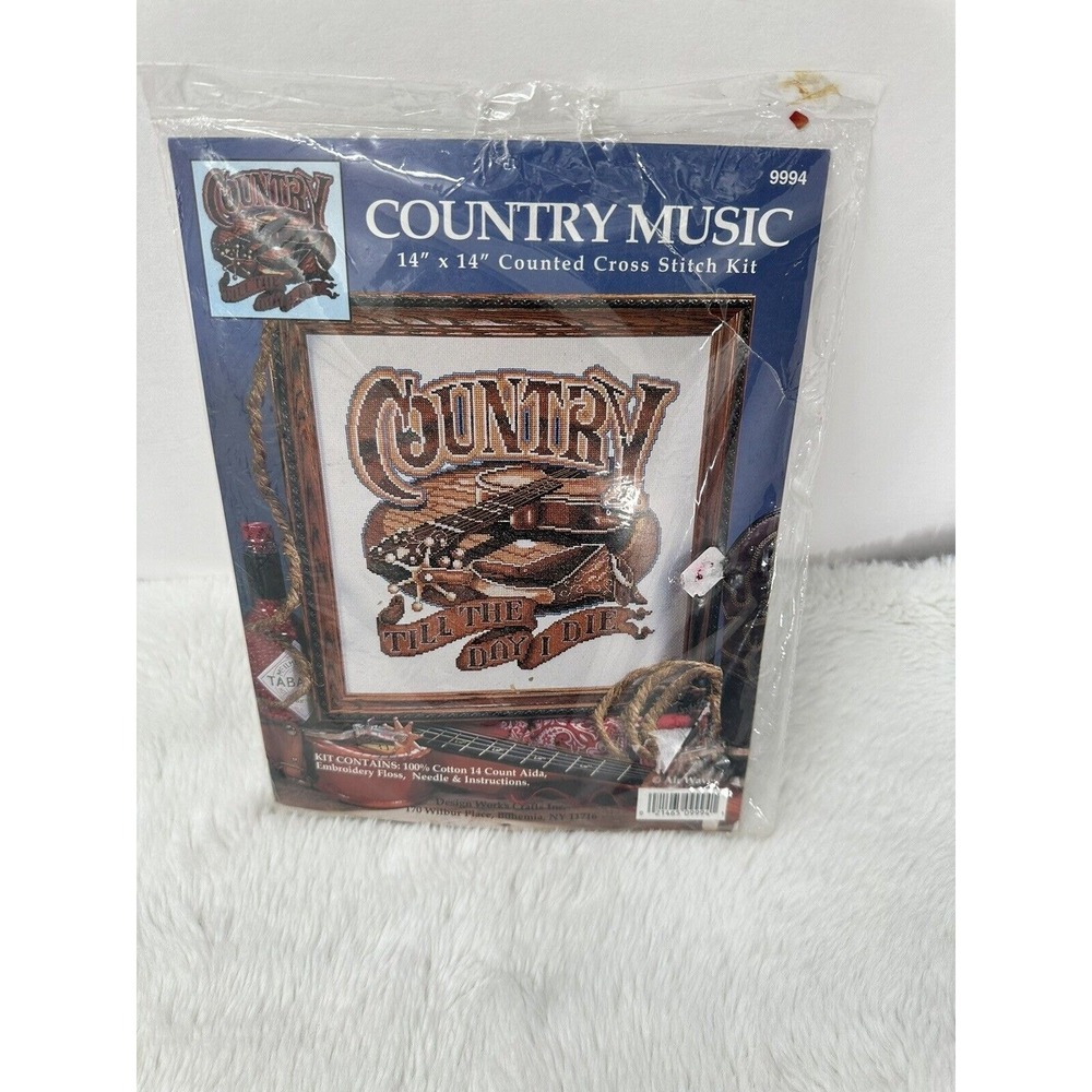 Country Music 'Til The Day I Die Counted Cross Stitch Kit 14" x 14" #9994 New